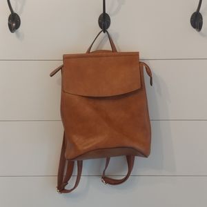 Faux leather backpack style purse